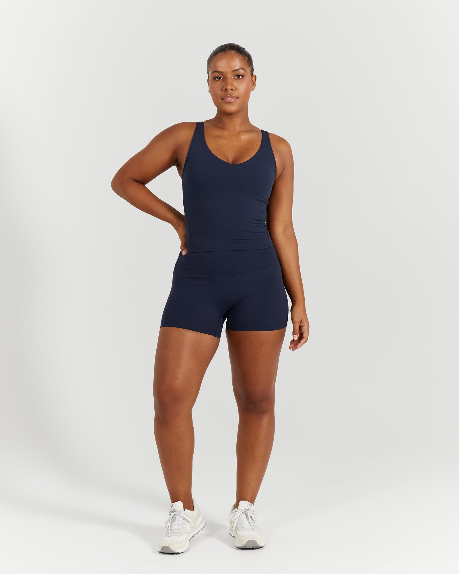 LUXE BROOKE LONGLINE TOP - DEEP NAVY
