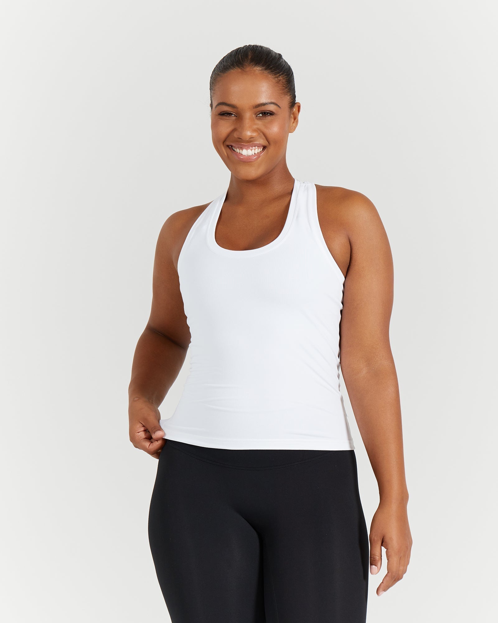 LUXE LONGLINE TANK - WHITE