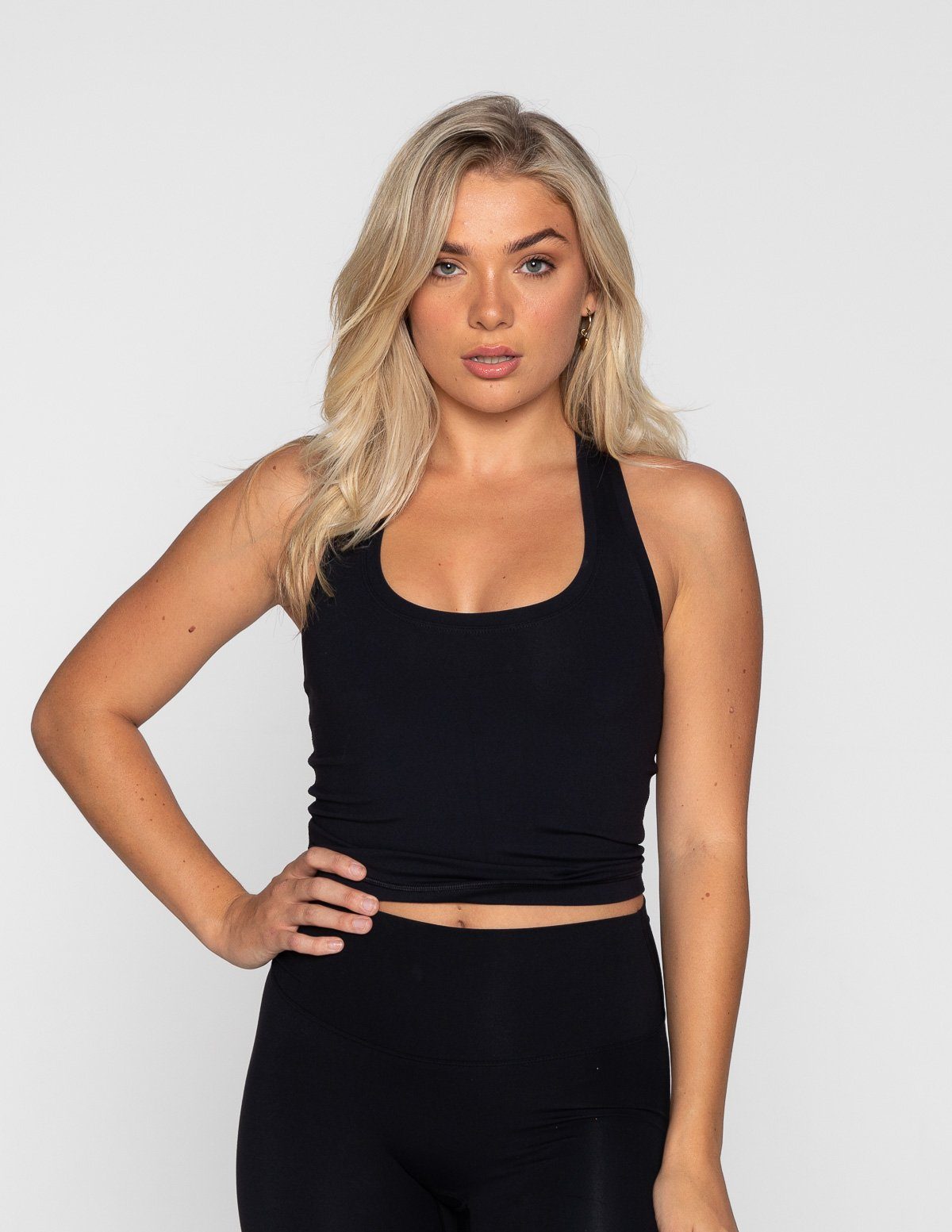 LUXE MIDRIFF TANK - BLACK